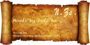 Nováky Zsóka névjegykártya